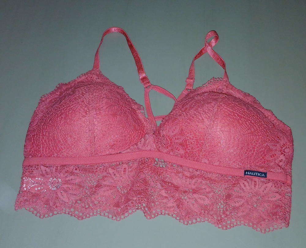 Juniors X/XL** Coral Lace Bralette Wire-Free Adj Softcore Athleisure Coquette